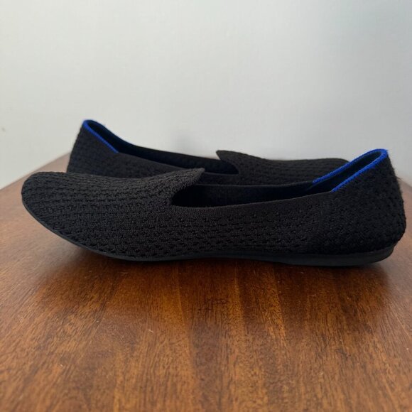 Rothy's The Loafer Black Honeycomb Knit Fabric Round Toe - Picture 2 of 13